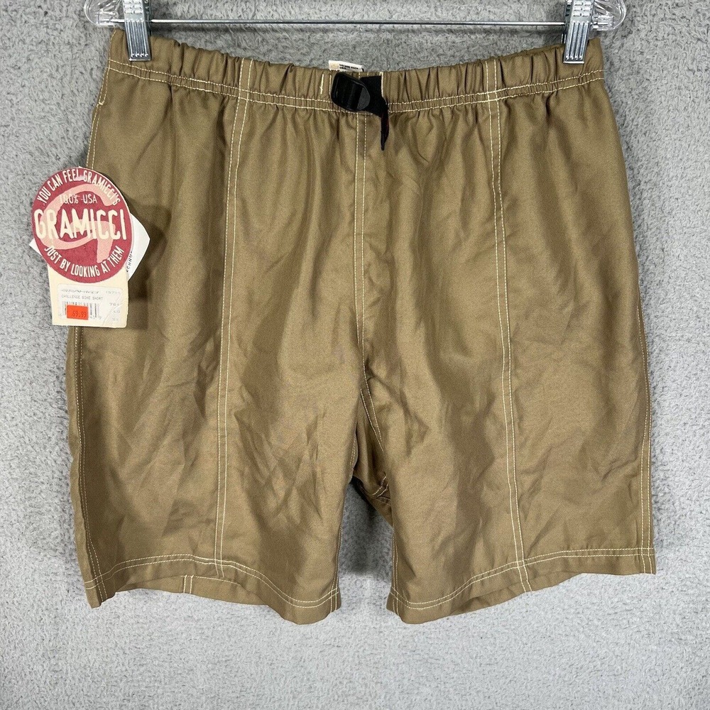 Gramicci Shorts Mens Large Brown Challenge Bike Microtex Travel Outdoor